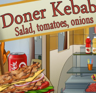 Doner Kebab Salad Tomatoes Onions Game